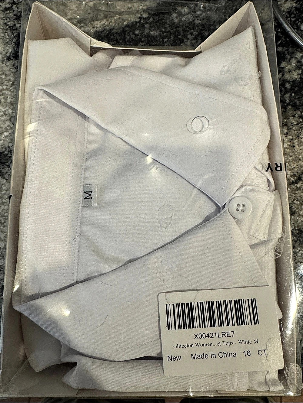 Siliteelon Women's White Button Down Shirt Size Medium